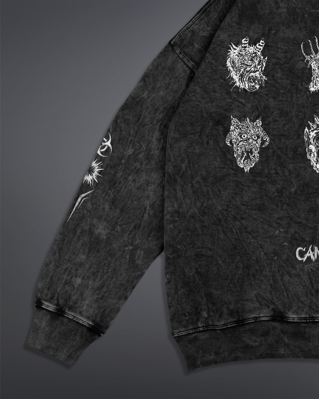 Malignant Prophecy Hoodie [ACID WASHED-SILENT ASH COLORWAY]