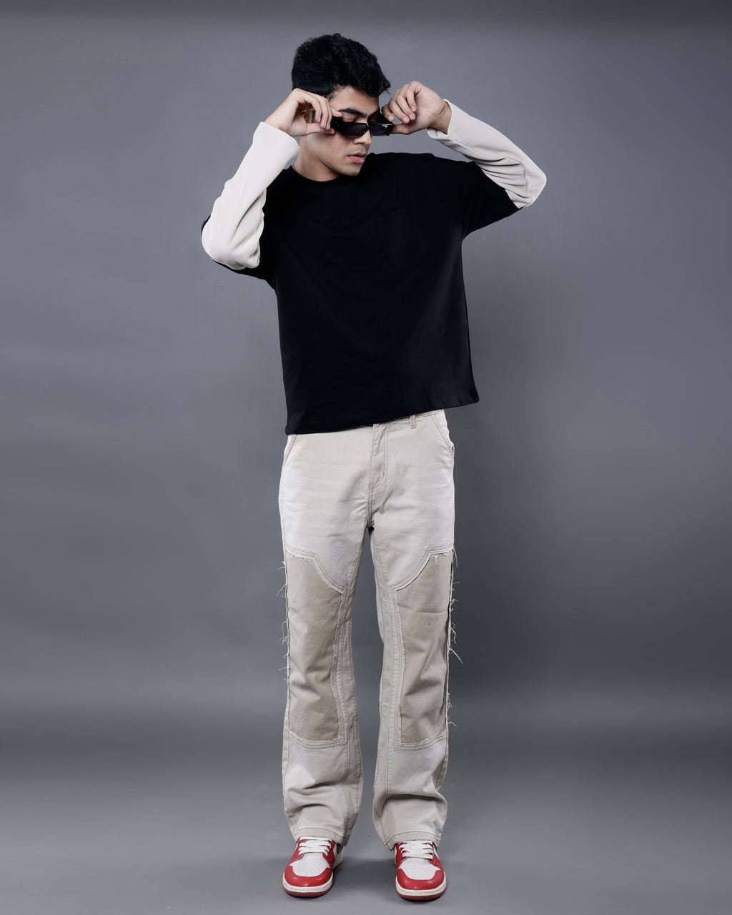 Dual-Fabric Full Sleeve T-shirt [DUNE COLOWAY]