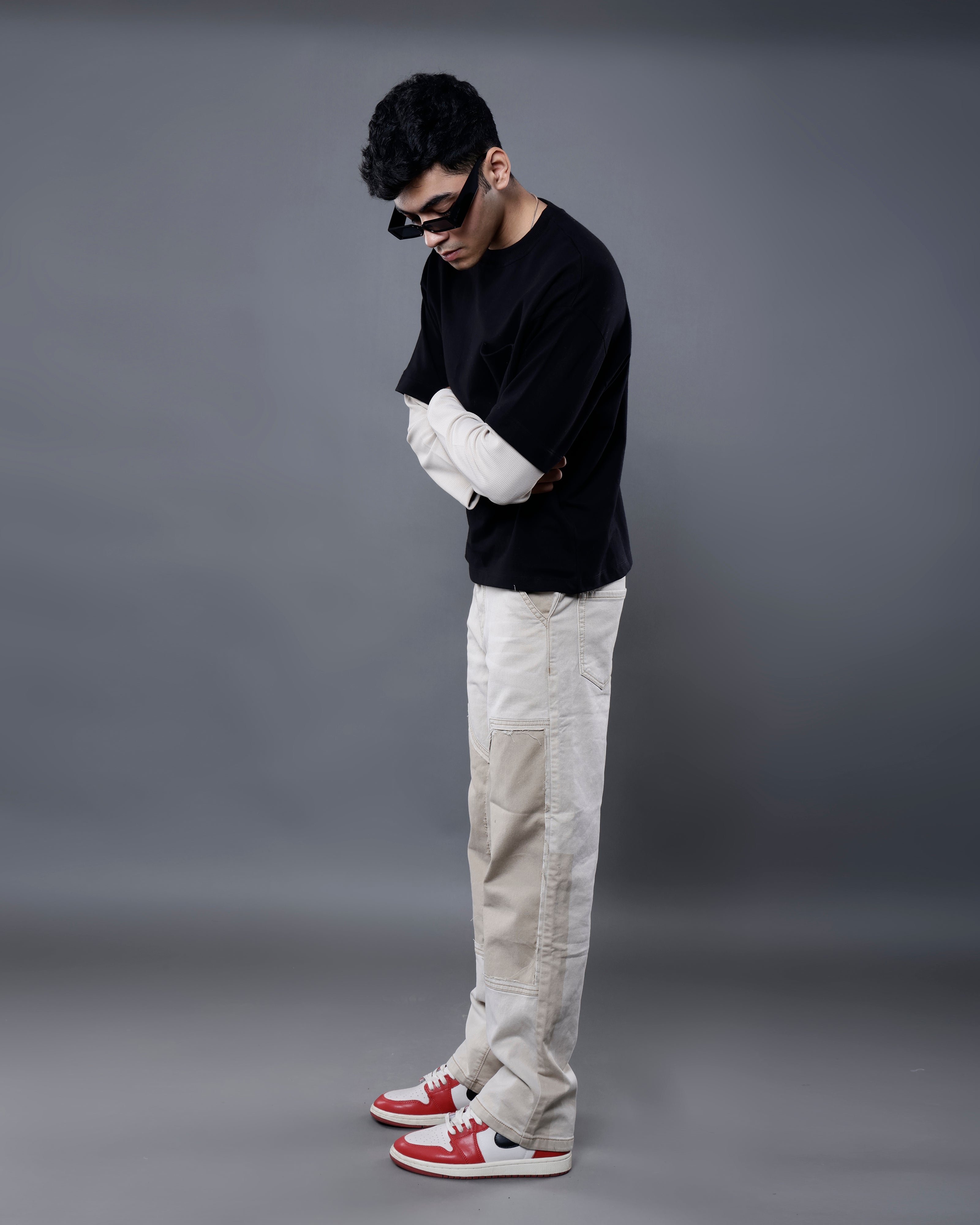 Dual-Fabric Full Sleeve T-shirt [DUNE COLOWAY]