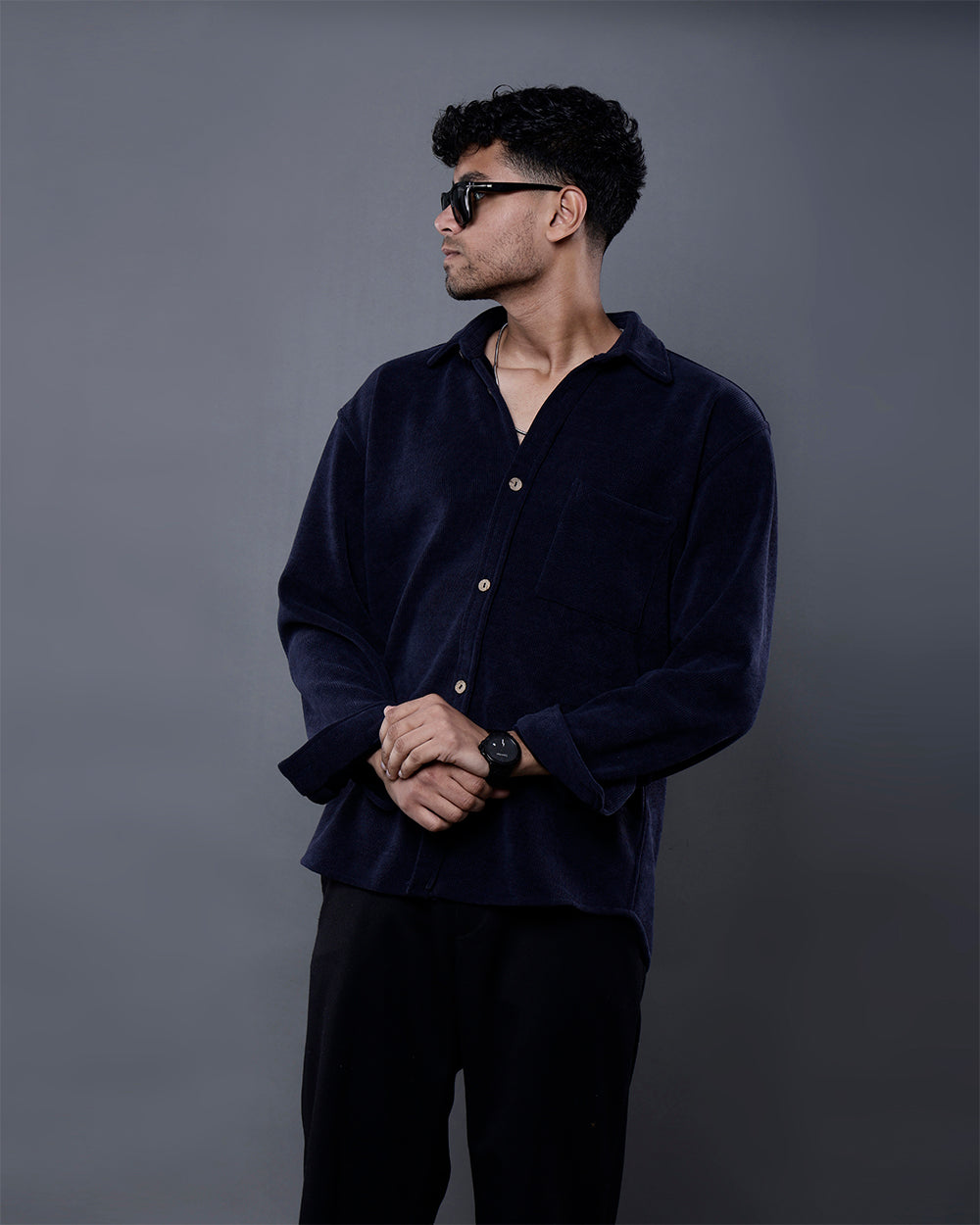 Vel-Cord Shirt [Navy Blue]