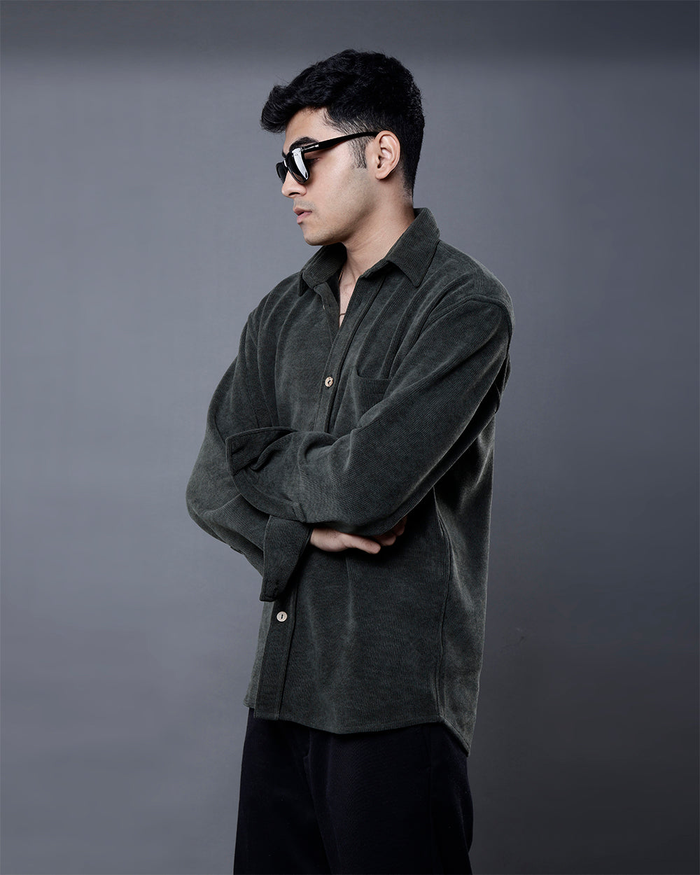 Vel-Cord Shirt [Olive Green]