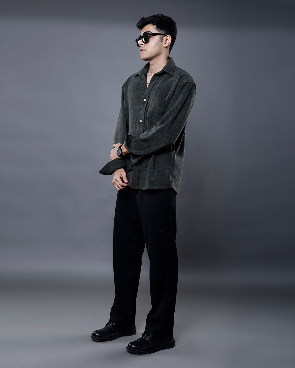 Vel-Cord Shirt [Olive Green]