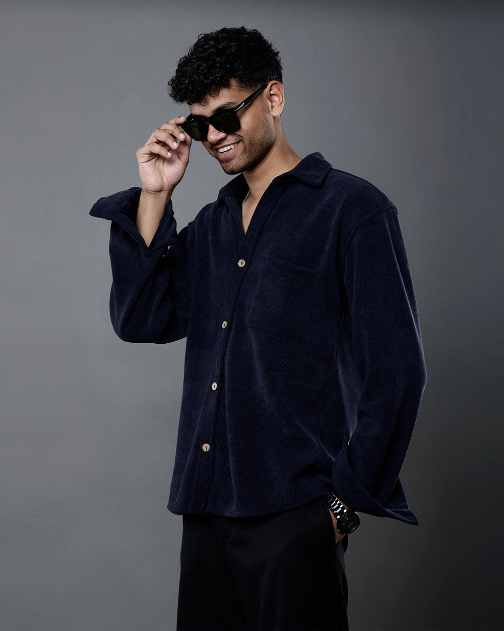 Vel-Cord Shirt [Navy Blue]
