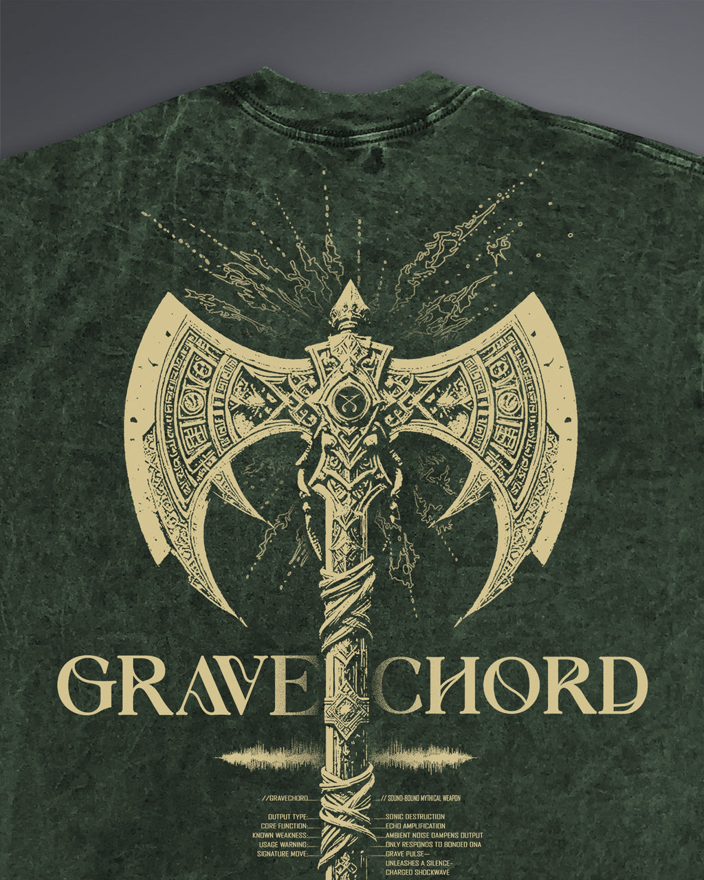 GRAVECHORD Oversized Tee [ACID WASHED-TOXIC MOSS]