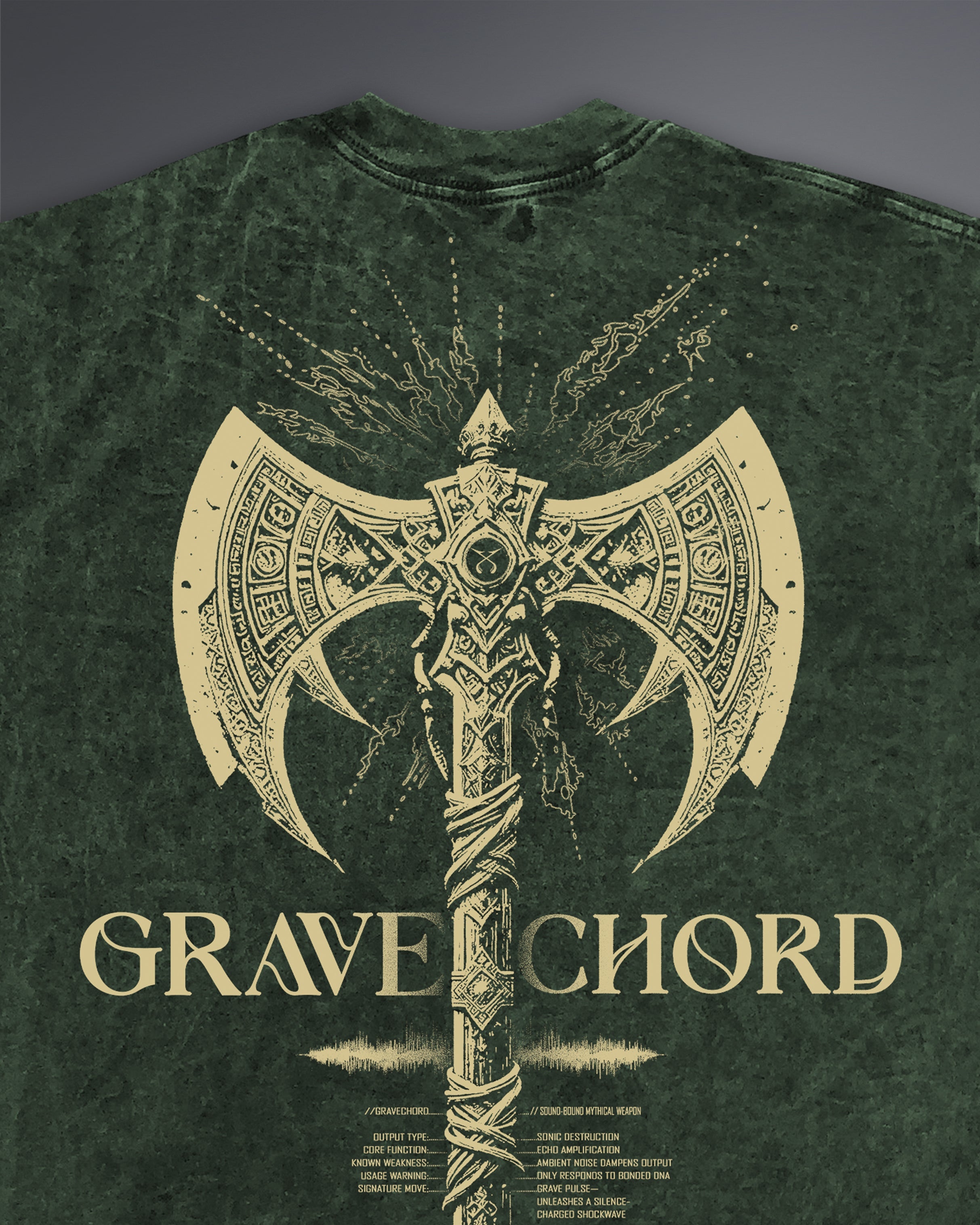 GRAVECHORD Oversized Tee [ACID WASHED-TOXIC MOSS]