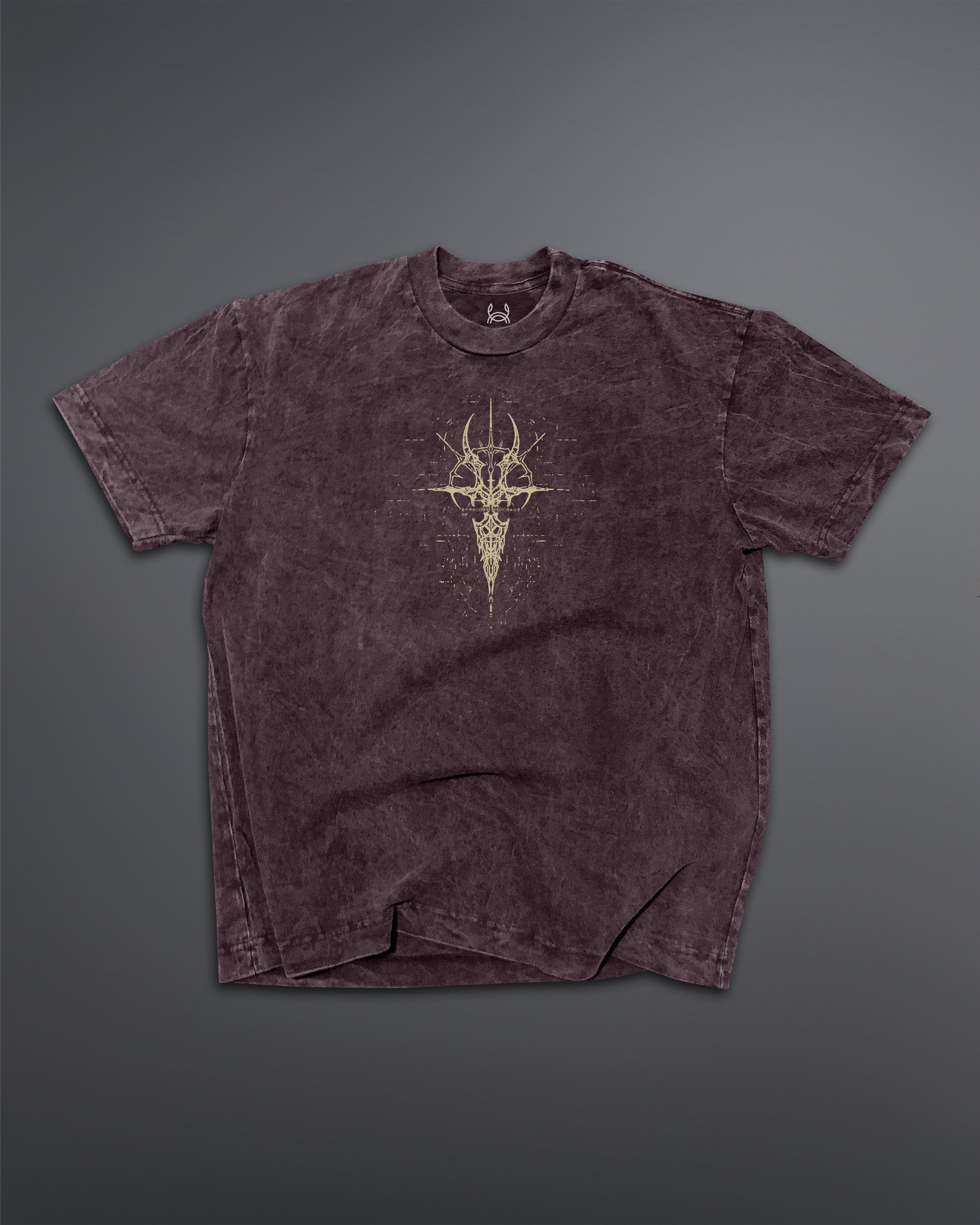 Crypted Glyph Oversized tee [ACID WASHED-BLOODSTONE]