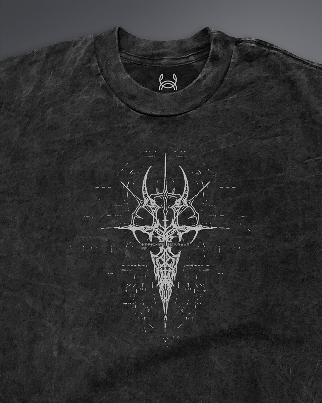 Crypted Glyph Oversized tee [ACID WASHED-SILENT ASH]
