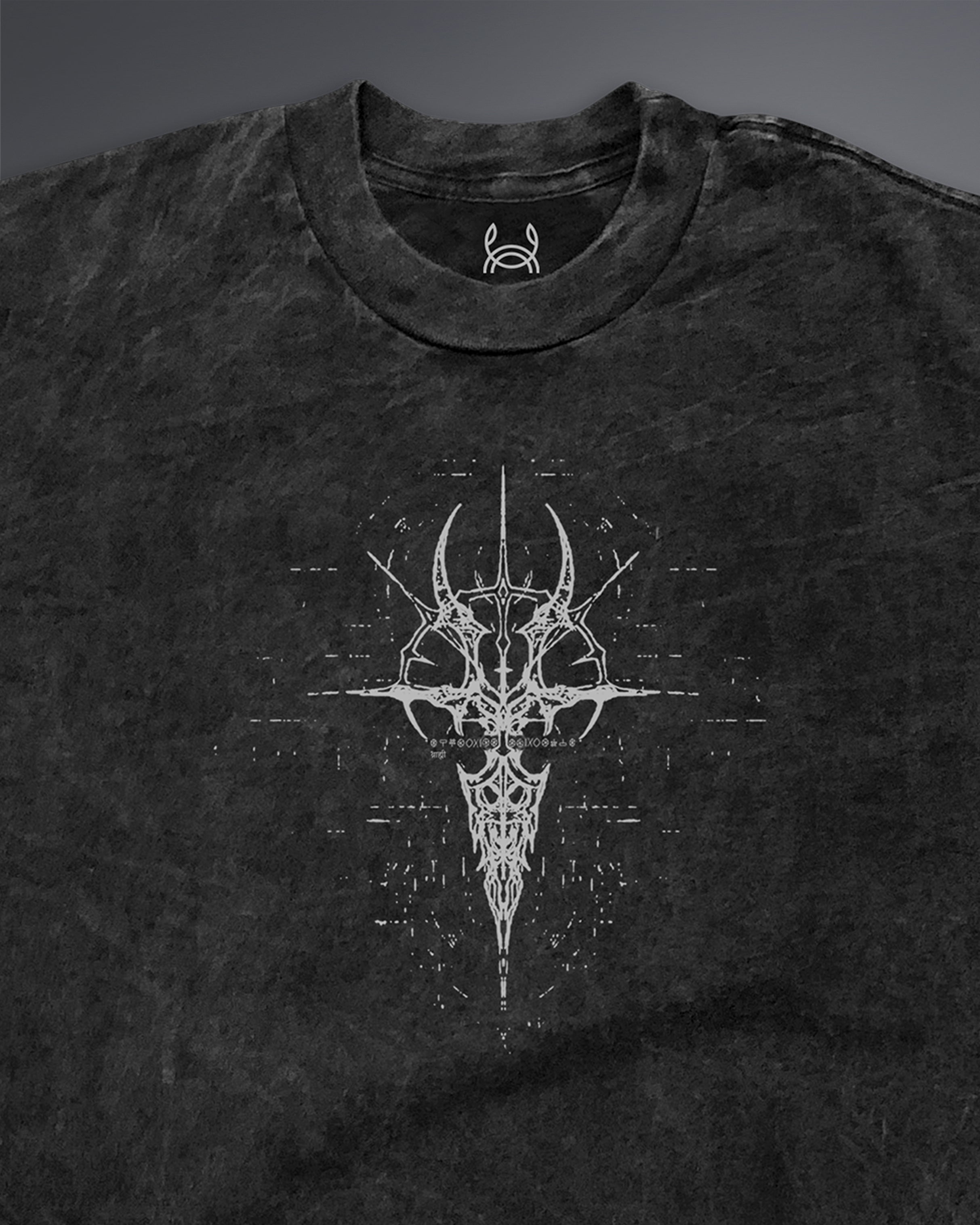 Crypted Glyph Oversized tee [ACID WASHED-SILENT ASH]