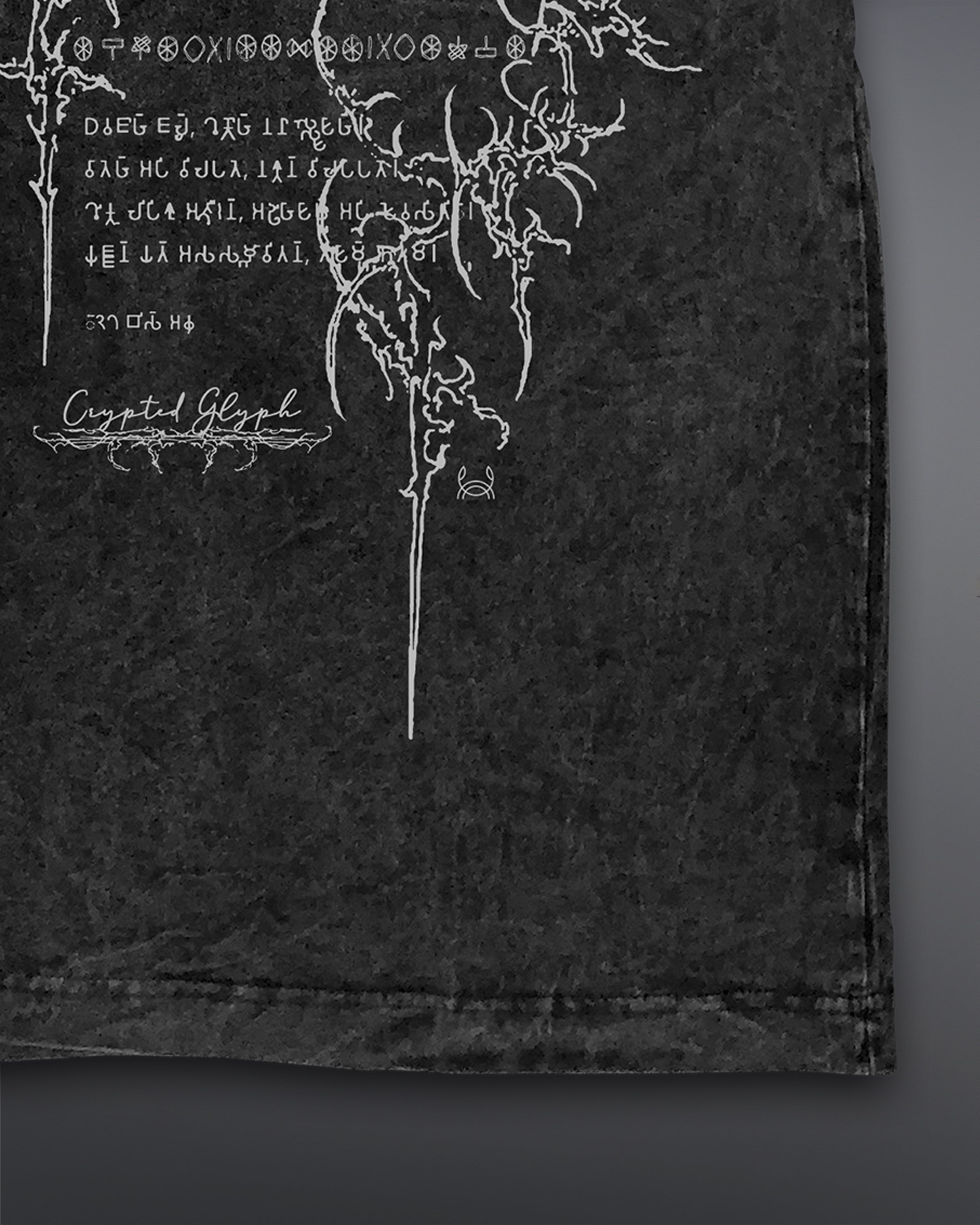 Crypted Glyph Oversized tee [ACID WASHED-SILENT ASH]