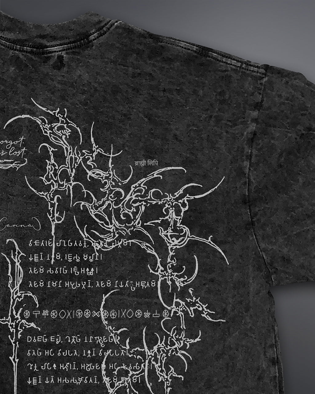 Crypted Glyph Oversized tee [ACID WASHED-SILENT ASH]