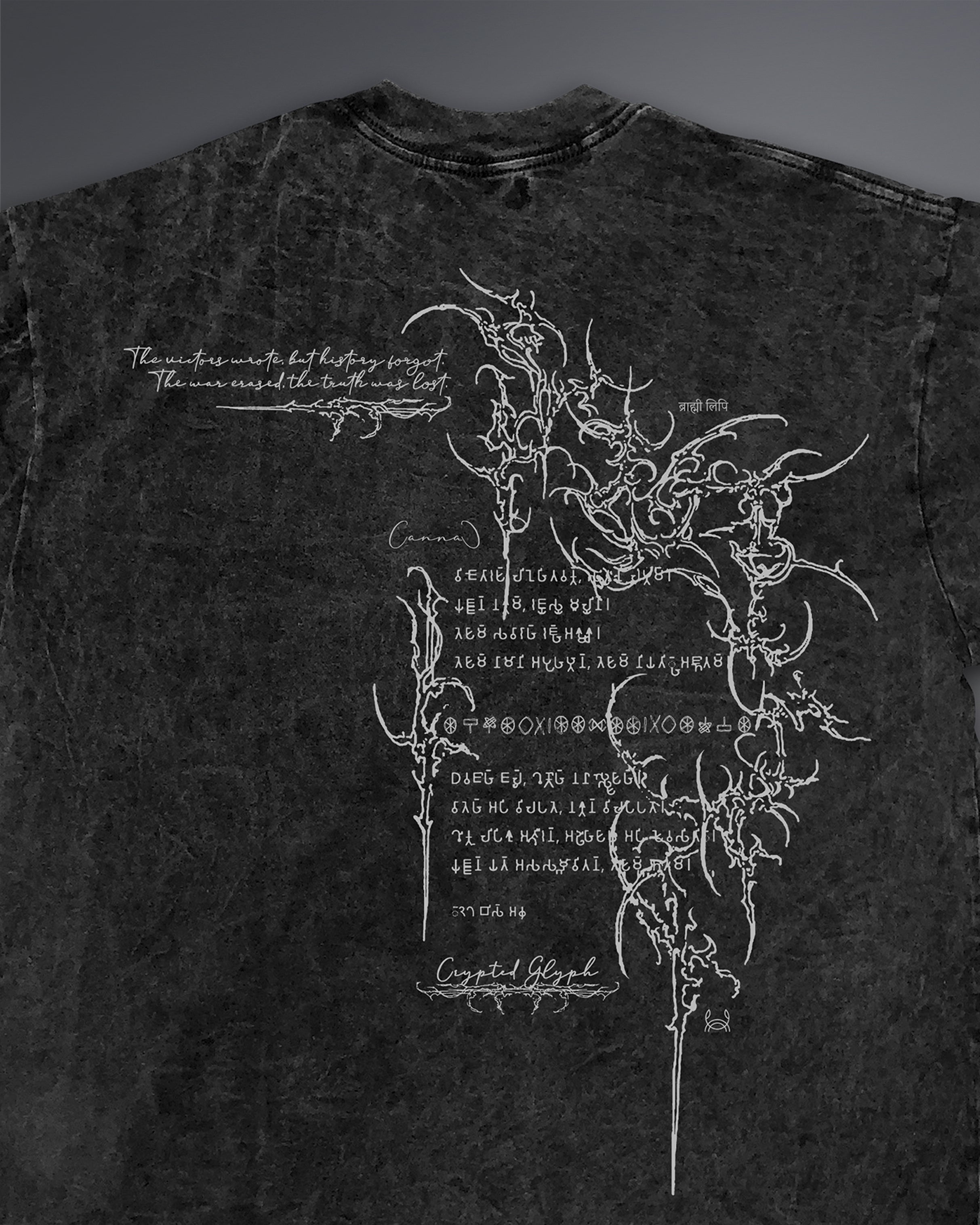 Crypted Glyph Oversized tee [ACID WASHED-SILENT ASH]
