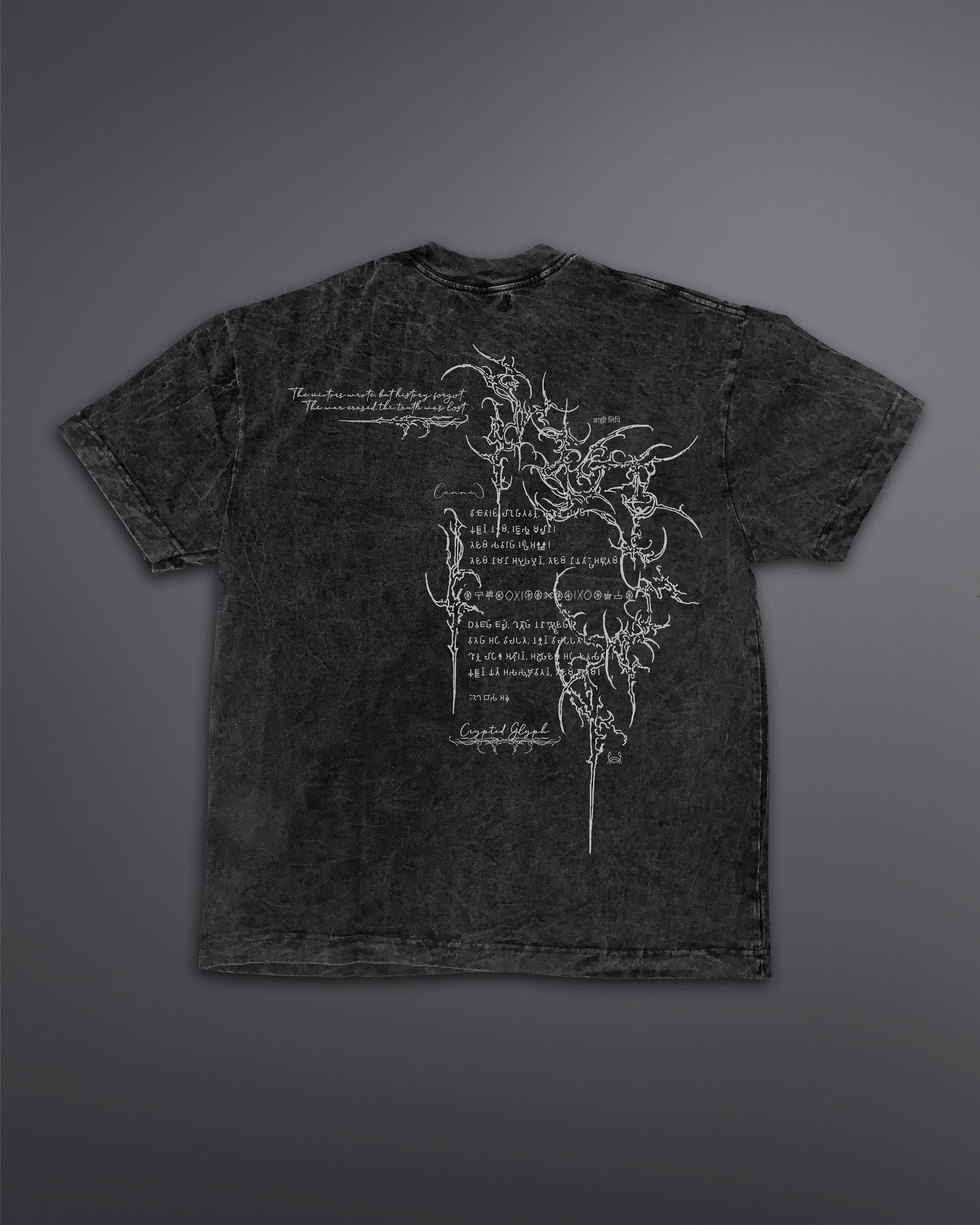 Crypted Glyph Oversized tee [ACID WASHED-SILENT ASH]