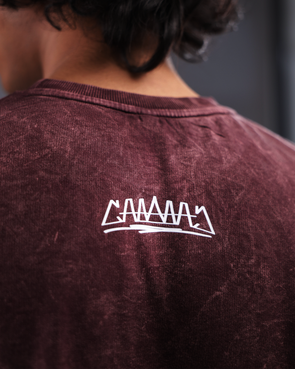 Acid Wash Oversized Tee [BLOODSTONE COLORWAY]