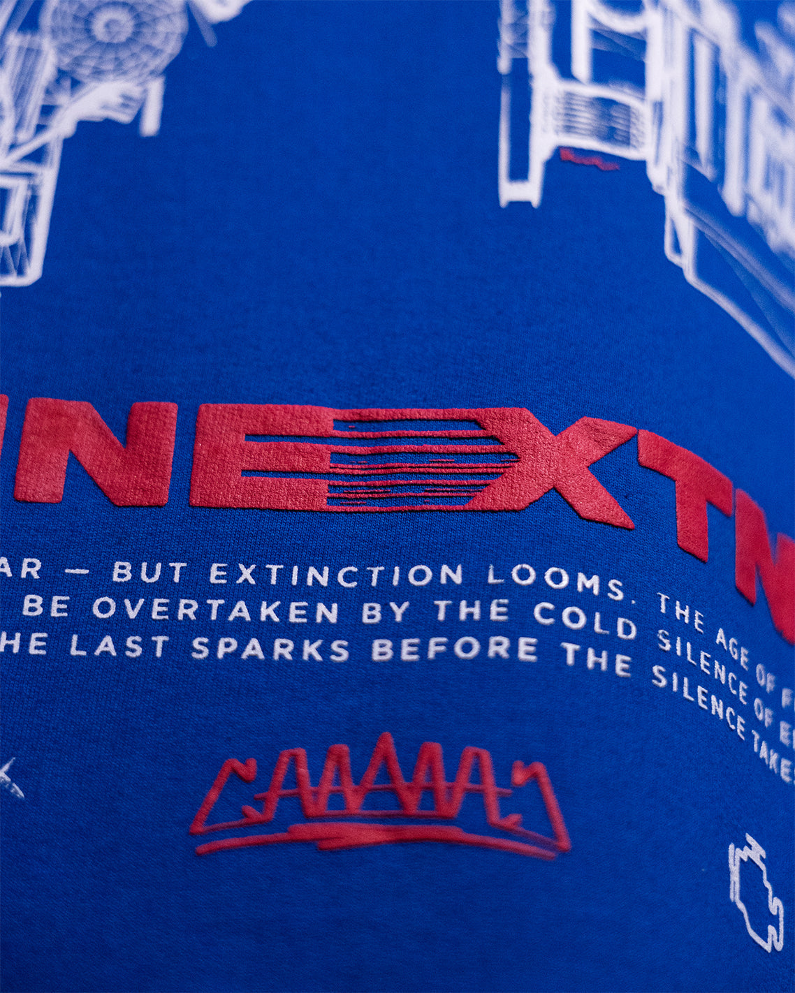 ENGINE EXTINCTION OVERSIZED TEE [BLUE]