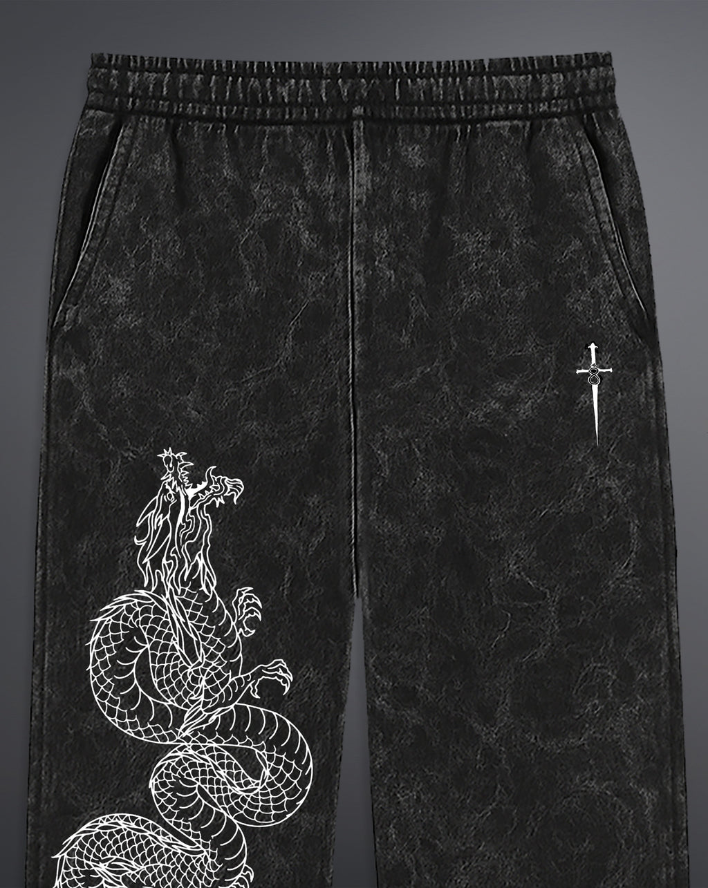 Drago Knight Sweatpants [ACID WASHED-SILENT ASH]