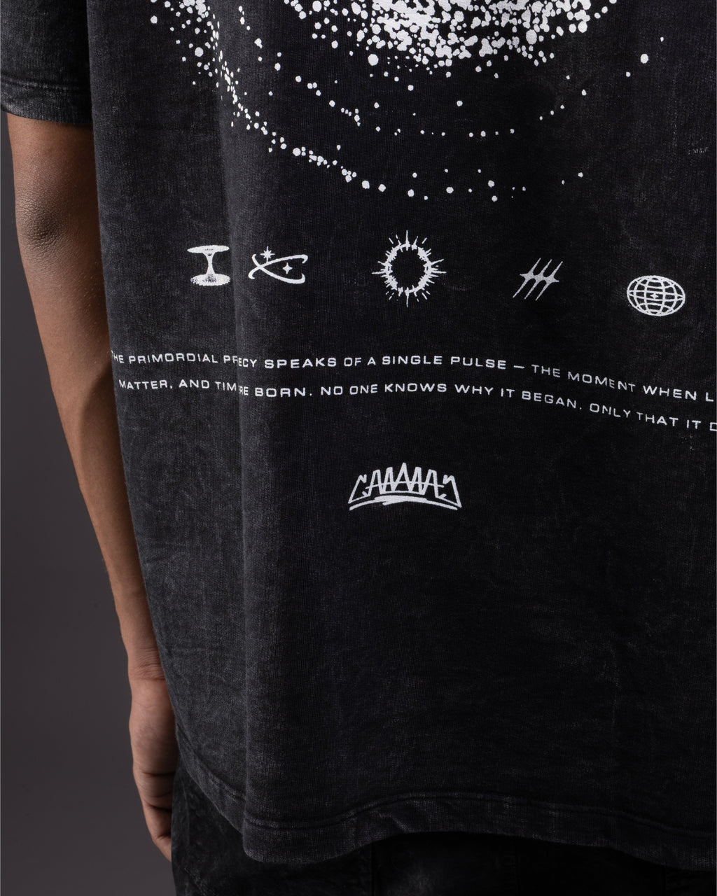 Primordial Prophecy Oversized tee [ACID WASHED-SILENT ASH]
