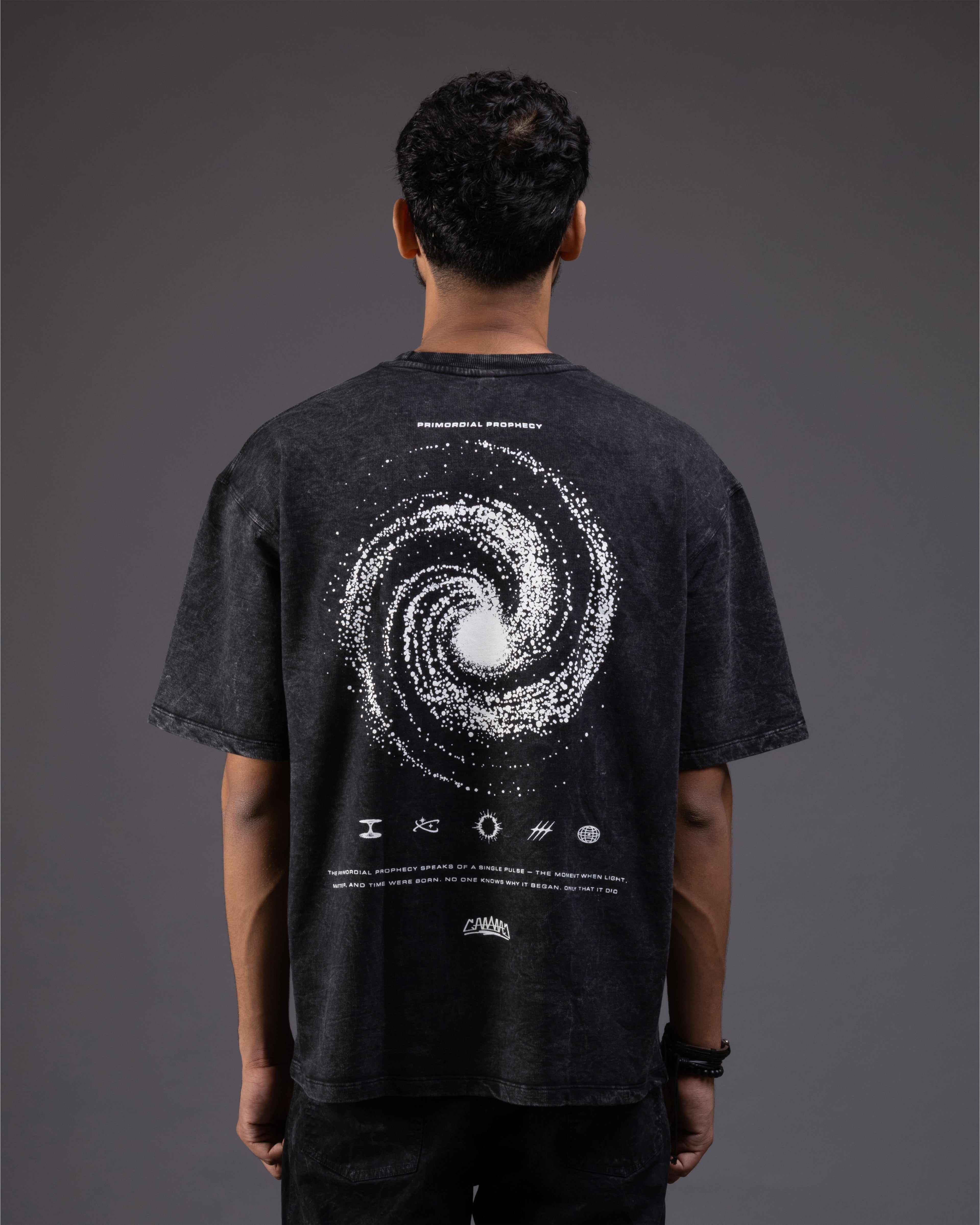Primordial Prophecy Oversized tee [ACID WASHED-SILENT ASH]