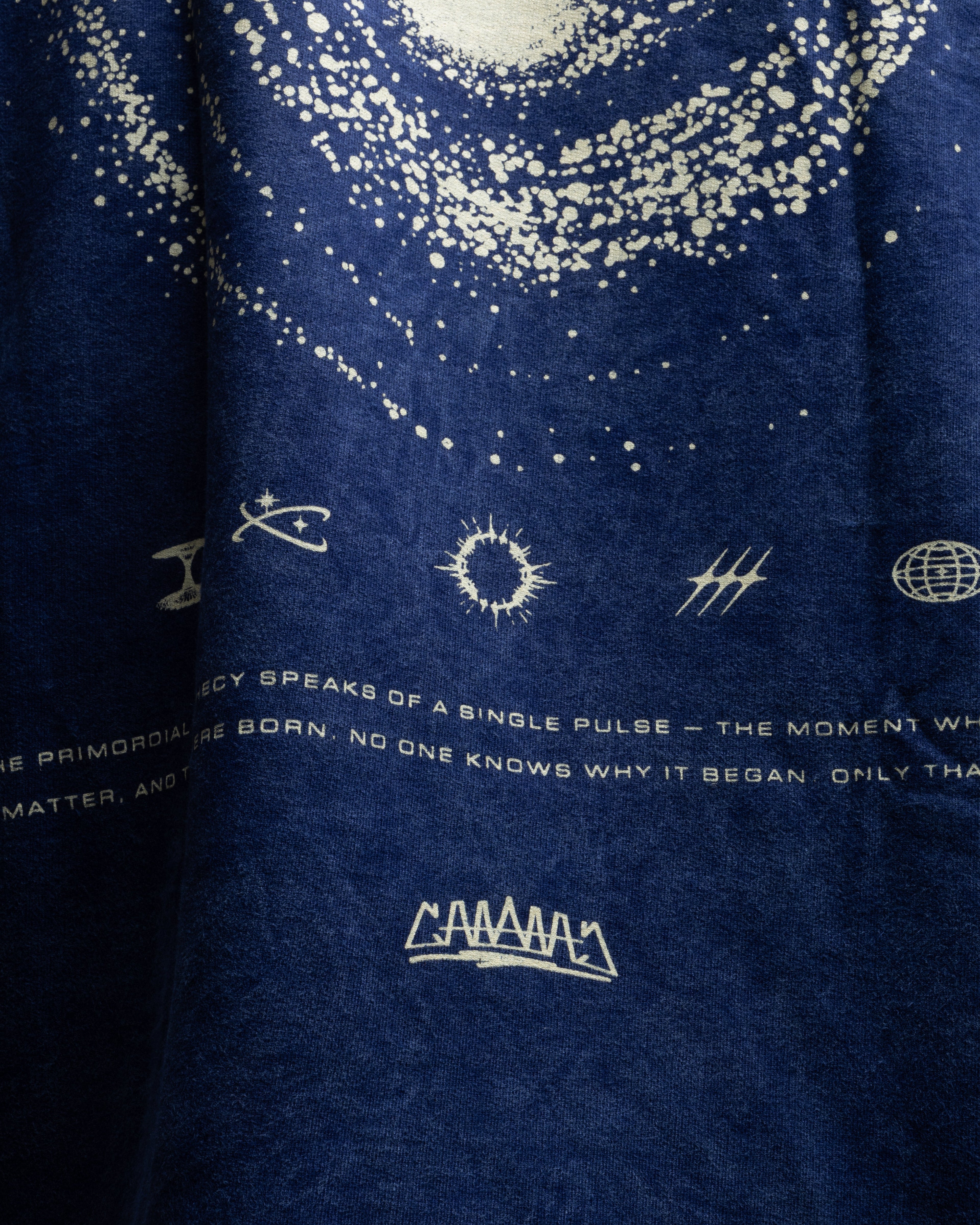Primordial Prophecy Oversized tee [ACID WASHED-COSMIC BLU]