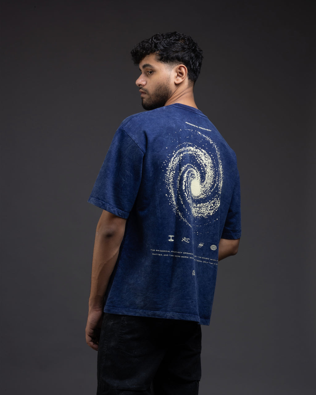 Primordial Prophecy Oversized tee [ACID WASHED-COSMIC BLU]
