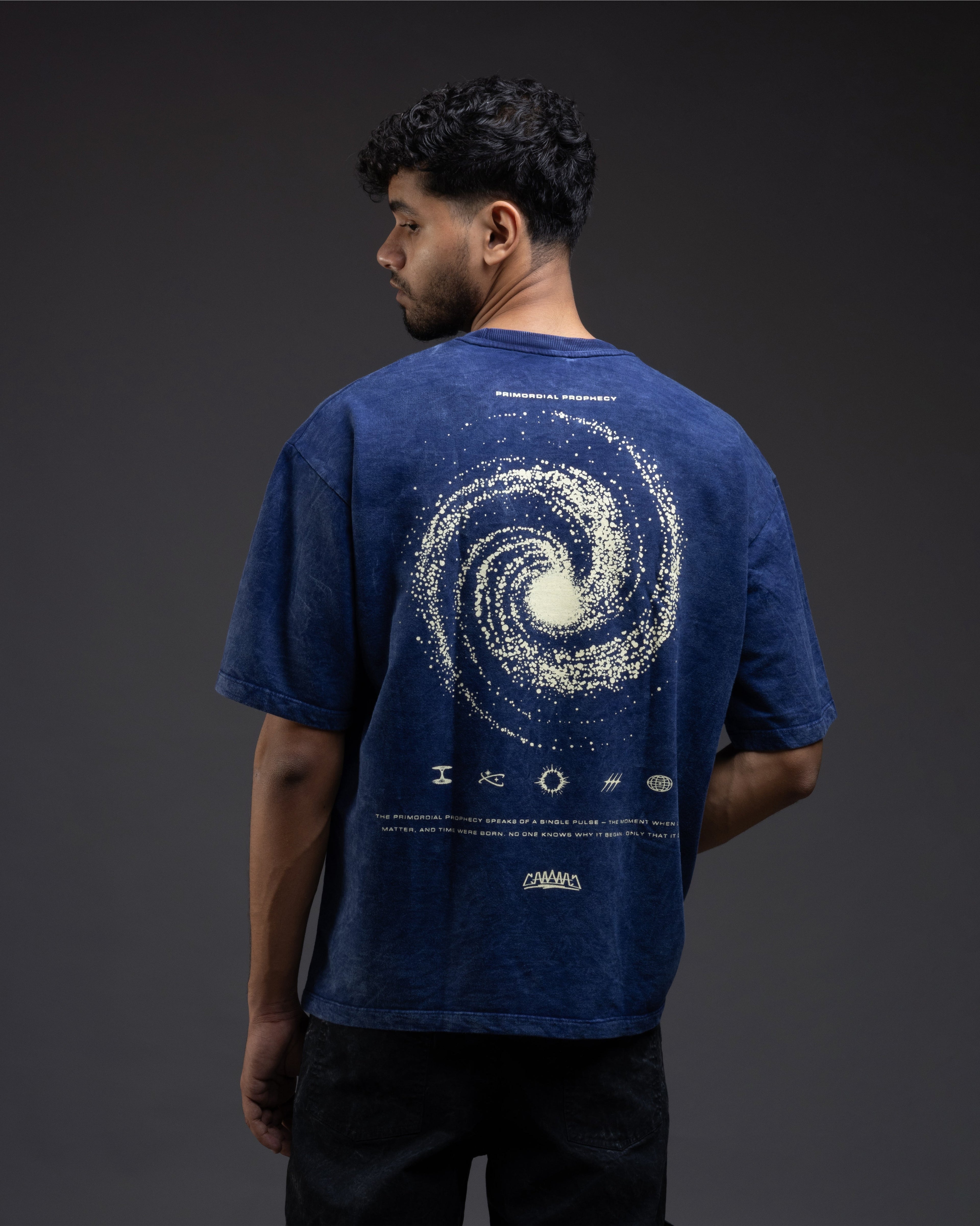 Primordial Prophecy Oversized tee [ACID WASHED-COSMIC BLU]