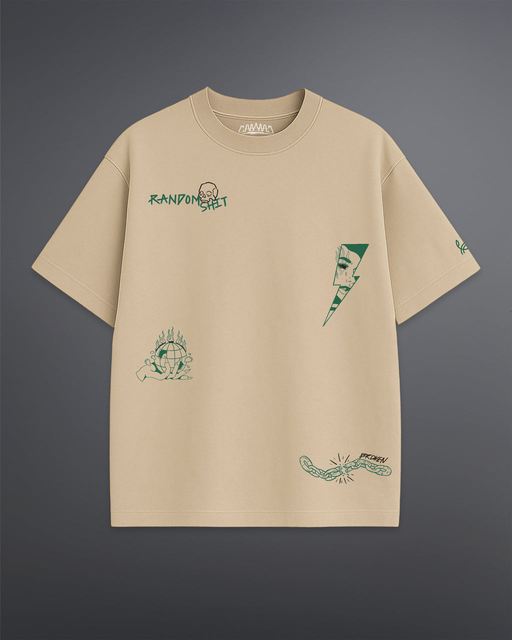 Random Shit Oversized Tee [beige]